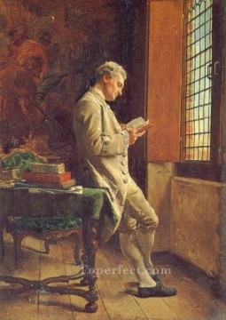  Ernest Obras - El lector de blanco del clasicista Jean Louis Ernest Meissonier